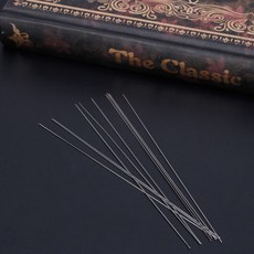 10피스 비딩 바늘 스테인리스 스틸 대형 접이식 자수 비딩 바늘 실 바느질 바늘, 실버