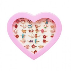 아동 패션주얼리 캐릭터 반지세트 36종 하트케이스