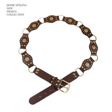 에스닉 빈티지 스트랩 힙 유니크 무드 / 보헤미안빅레더벨트