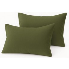 COTTON STICH 유아용 베개 커버 2개 세트 미니 베개 커버 600수 면 아동용 부드럽고 가벼운 베개 커버 (와인 유아 30.5 x 40.6cm(12 x 16인치, Toddler 12x16 Envelope, 올리브 그린 솔리드