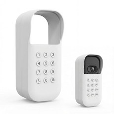 내 Q 스마트 차고 문 비디오 키패드용 CXVKML 보호 실리콘 커버 - 직각 20 마운팅 브래킷 설치에만 호환(흰색 오른쪽), White, Left