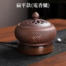 菲仕德 陶瓷電熏香爐 - 電子定時溫控香薰爐 防幹燒可調溫香薰機, 1個, 扁平款 110V