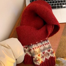 韓版針織圍巾 費爾島綠色針織毛綫圍巾女冬季加厚百搭保暖小圍脖