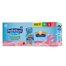 PediaSure Strawberry Shake 페디아슈어 그로우 앤 게인 스트로베리 쉐이크 237ml 24병