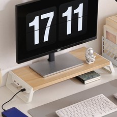 래미리아 우드 모니터 받침대 4 USB허브, 1개, 원목색