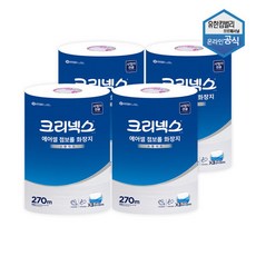 [유한킴벌리] 크리넥스 에어셀 점보롤 270m 4롤 x 4팩 천연펄프 화장지 4533961, 4개, 4개입