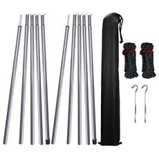 방수포 캠핑 텐트용 텐트 폴 방수포 폴 조절 가능한 헤비 듀티 폴 배낭 하이킹용 텐트 폴 천막 액세서리, 05 186CM with Kits