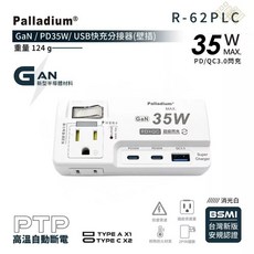Palladium PTP 溫控延長線 安全防護 多孔 Type-C USB 開關 PD 快充充電器, 1個, R62PLC 原廠保固12個月