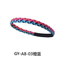 憶香許快樂購 編織 運動頭帶 跑步髮帶 吸汗 透氣 健身 止汗帶 導汗帶 瑜伽 束髮帶 導汗 防滑, A8-03橙藍, 1個