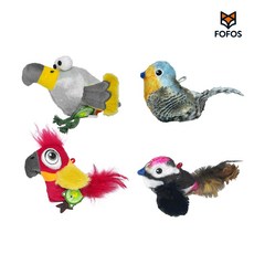 FOFOS 兩只福狸 快樂鳥仿真貓草玩具 鳥叫聲貓草貓玩具 擬真小鳥, 1個, 萌雕