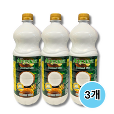 태국 암파와코코넛밀크 1000ml x 3개 동남아요리 소스 Ampawa Coconut Milk, 1L