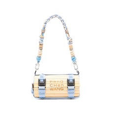펑첸왕 logo-engraved woven-strap clutch bag