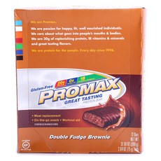 PROMAX 75g 無麩質蛋白棒, 雙軟糖布朗尼, 12件