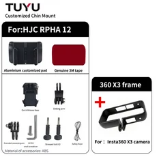 호환HJC RPHA 12 헬멧 GoPro13 11 10 9 8 DJI Action 5Pro 4 Insta360 X2 X3 X4 Ace 카메라 용 맞춤형 알루, 10 For Insta360 X3