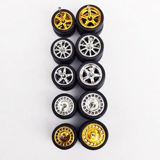 5세트(5대용) 1/64 합금 자동차 바퀴 고무 타이어 1:64 미니 모델 성냥갑, staggered plated x
