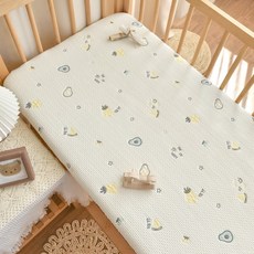 新生嬰兒純棉a類牀笠寶寶拼接專用牀墊套幼兒園兒童牀罩牀單, 黃菠蘿【A類標準四季通用】