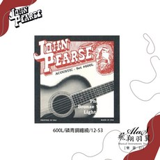 飛翔羽翼樂器行 John Pearse #500XL 550SL 600L 木吉他弦 (磷青銅纏繞) ，提供卓越音色與耐用性, 600L (12-53)