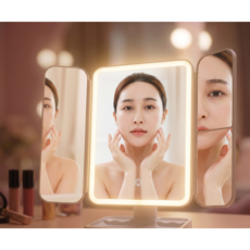 300lx up led 무선조명화장거울, 도트 화이트