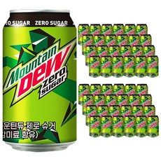 롯데 마운틴듀 제로 355ml x 48캔 (24캔 2박스), 48개