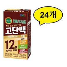 정식품 베지밀 고단백 두유 초코, 190ml, 24개