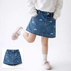 여아 사계절 데님 청치마 키즈 아동 주니어 밴딩 청스커트
