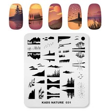 KADS 네일 스탬프 플레이트 노을 풍경 네일 스탬핑 플레이트 네일 스텐실 (NA031)