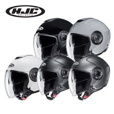 HJC i40 오픈페이스 헬멧 단색 모음집 출퇴근용 스쿠터 바이크 하이바, 2XL, 솔리드 메탈 블랙