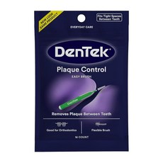 DenTek 이지 브러시 치간 클리너 | 치아 사이를 닦아냄 단단한 민트 맛 16개입(패키지는 다를 수 있음) 332425
