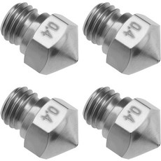 YINETTECH 4PCS 0.4mm 3D 프린터 도금 내마모성 MK10 M7 스레드 스테인리스 스틸 노즐 액세서리 1.75mm 프린터용