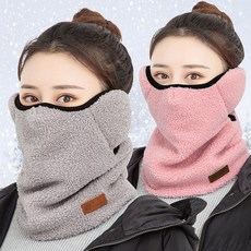 마스크 귀마개 멀티 넥워머 방한 목도리, 블랙, 1개