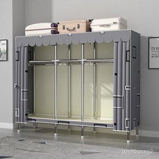 簡易輕便布衣櫃，全鋼架加固，防塵防潮透氣，多尺寸可選，臥室收納好幫手, 美好時光【合金接頭+升級款】,長110*寬45*高170CM