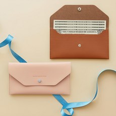 퍼니메이드 가죽 용돈봉투 2종 세트, 브라운 + 핑크, 1세트