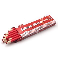 [희망상점] 지구화학 글라스메이트 빨간 색연필 유리용 채점용 축지식 종이말이식 12개입