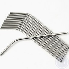 웬카 커피빨대 커브형 스텐 빨대 10p