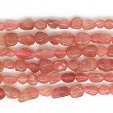 MJDCB Natural Irregular Shape Stone Beads 6-8mm Strawberry Quartz Gemstone Energy Crystal for Jew, 딸기 석영