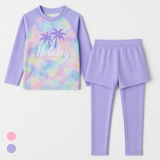 오르웨인 여아용 래쉬가드 세트 아동 어린이 수영복 키즈 긴팔 워터레깅스 썸머펀