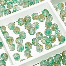 10mm 琉璃冰裂爆花珠 手工手鍊串珠飾品材料