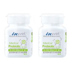 in-vet 貓用醫療級益生菌 PA-5051 益生菌 30顆, 2個, 維持免疫皮膚腸胃保健