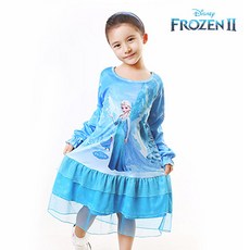 겨울왕국 긴팔원피스(블루)-L 캉캉