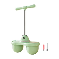 핸들이 있는 포고볼 어린이 점프 보드 선물 밸런스 장난감 게임용 신체 훈련 보조기구 실내외, 01 Green