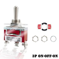 12V DC 3 위치 헤비 듀티 토글 로커 ON OFF 250VAC15A 보트 파일럿 자동 계측기용, 01 ON OFF ON, 한개옵션1