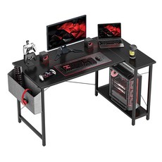 큐비큐비 L자형 책상 40인치 컴퓨터 책상 리버서블 수납 선반 홈 오피스 코너 책상 게임 테이블 작성 연구 브라운, 40 inch, Pure White