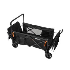 bonson多功能摺疊大推車 折疊收納手推車 升級平拉 露營推車 菜籃車, 大推車 黑色, 1個