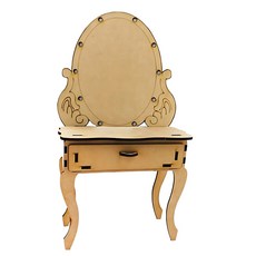 여중생 아크릴 채색용 앤틱 화장대 우드도안세트/ 방문수업 어린이체험행사 데코놀이, 3개, 우드색