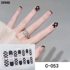 DFMEI 春夏新款顯白花朵指甲貼紙美甲貼小清新美甲貼紙指甲貼可拆卸, 1個, C-053:如圖