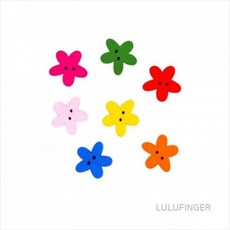 [룰루핑거] 우드비즈 얇은 꽃 1.5x1.5x0.2cm (약 20개입), 없음