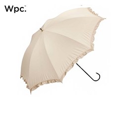 官方直營 Wpc. 素色華麗風波浪傘簷手動遮光降溫長傘-米駝
