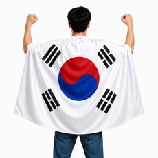 립트 대형 태극기 망토, 1개, 화이트