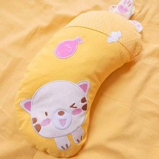 고양이 베개 옐로우 아기베개 낮잠배게 수면베개, 단일