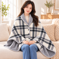 데르온 포근 극세사 숄 스커트 겸용 똑딱이 담요